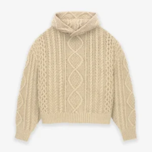 Fear of God Essentials Cable Knit Beige Hoodie