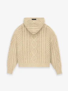 Fear of God Essentials Cable Knit Beige Hoodie