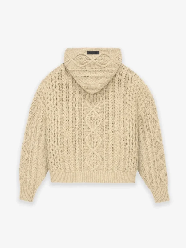 Fear of God Essentials Cable Knit Beige Hoodie