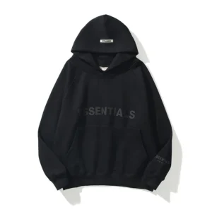 ESSENTIALS Oversized Black Hoodie